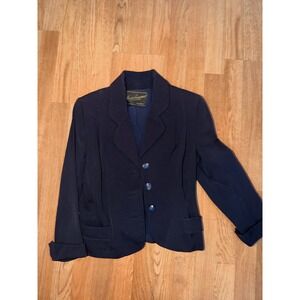 Vintage Arnold Constable Fifth Avenue Navy Blue Blazer 3 Button Jacket New York